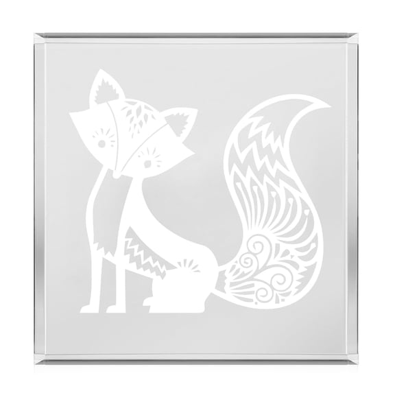 Acrylic Block Sign Art Home Desk Decor Gift Fancy Fox
