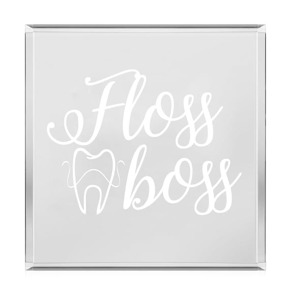 Acrylic Block Sign Art Home Desk Decor Gift Floss Boss Dentist Dental Hygienist