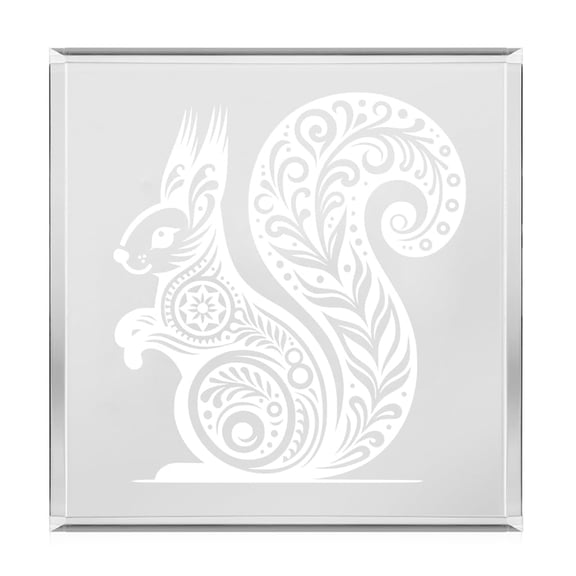 Acrylic Block Sign Art Home Desk Decor Gift Folk Art Squirrel