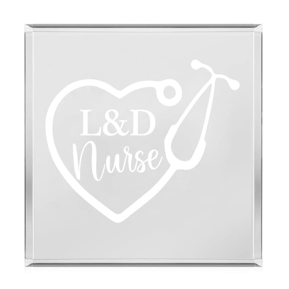 Acrylic Block Sign Art Home Desk Decor Gift Heart Steth Scope L&D Nurse Labor Delivery