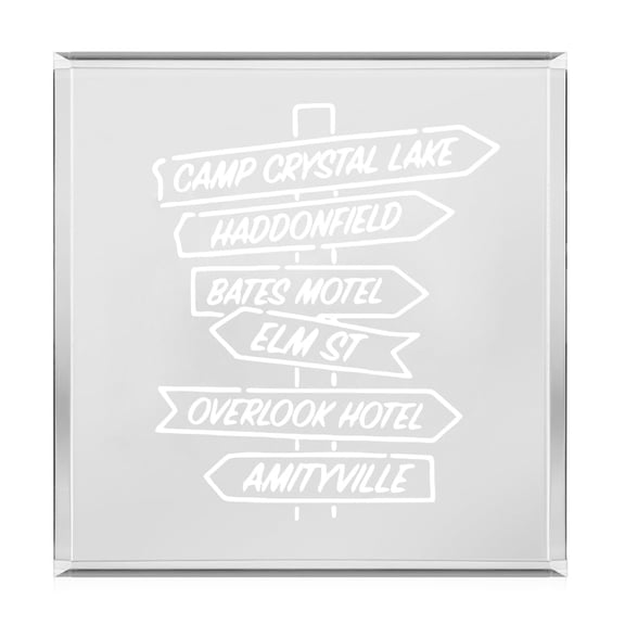 Acrylic Block Sign Art Home Desk Decor Gift Horror Movie Street Signs Halloween