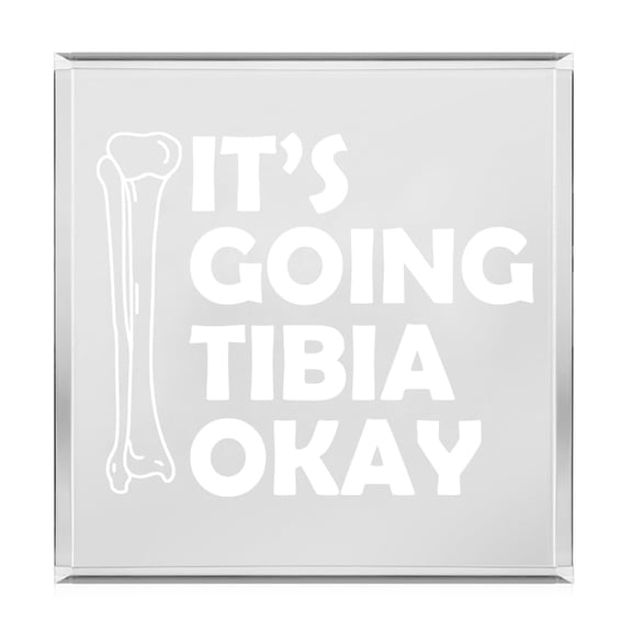 Acrylic Block Sign Art Home Desk Decor Gift It's Going Tibia Okay Funny Radiologist Rad Tech Physical Therapist Orthopedist
