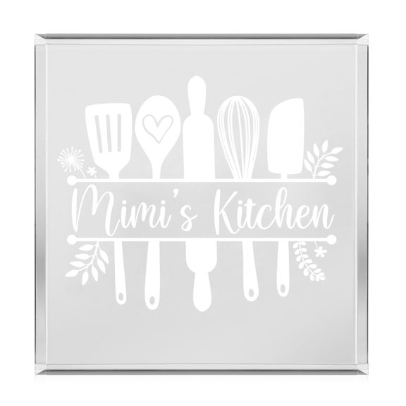 Acrylic Block Sign Art Home Desk Decor Gift Mimi's Kitchen Utensils