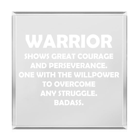 Acrylic Block Sign Art Home Desk Decor Gift Warrior Alcoholics Anonymous Cancer Fighter Support Survivor