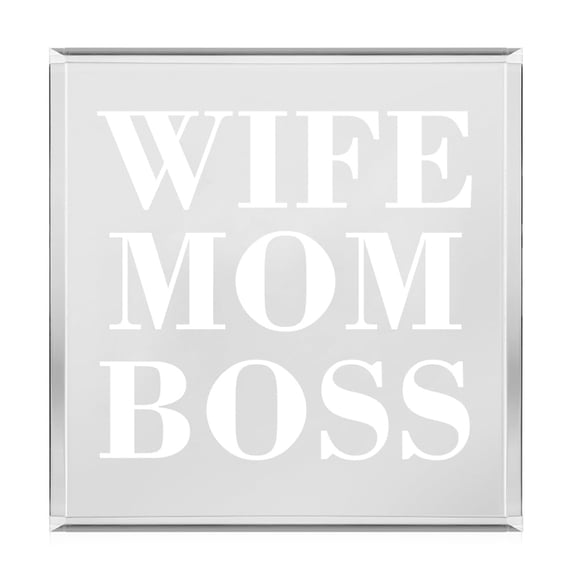Acrylic Block Sign Art Home Desk Decor Gift Wife Mom Boss