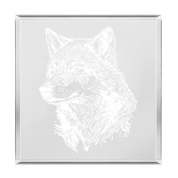 Acrylic Block Sign Art Home Desk Decor Gift Wolf Head