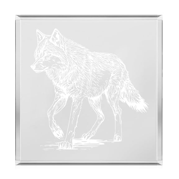 Acrylic Block Sign Art Home Desk Decor Gift Wolf