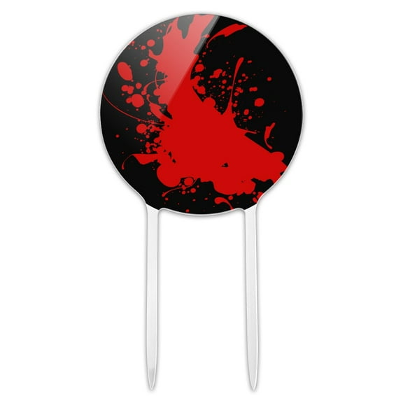 Acrylic Blood Splatter Classic Horror Movie Halloween Cake Topper Party Decoration for Wedding Anniversary Birthday Graduation