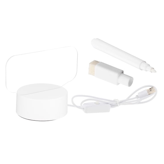 Acrylic Board with Stand for Desk Clear Desktop Note Memo White Board LED Massage Boards for Personal Use Includes Marker 3 Colors