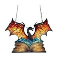 thumbnail image 1 of Acrylic Book Dragon Sculpture for Home Office Decor Library Desk Wisdom Luck Talisman Inspirational Dragon Pendant Ornament for Bookshelf Display, 1 of 9