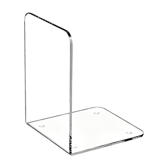Acrylic Book Ends, Clear Decorative Bookend Holder, Non-Slip Book Stopper for Shelves, Modern Desktop Book Organizer, Acrylic Book Stand for Home Office Library Bookshelf Organization