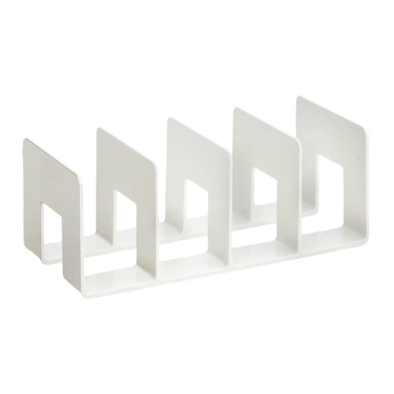 Acrylic Book Stand Storage Organizer, Thickened Desktop Reading Stand with Fixed Book Clip, Multi-Partition Desk Rack for Study, Office and Home Book Storage and Organization