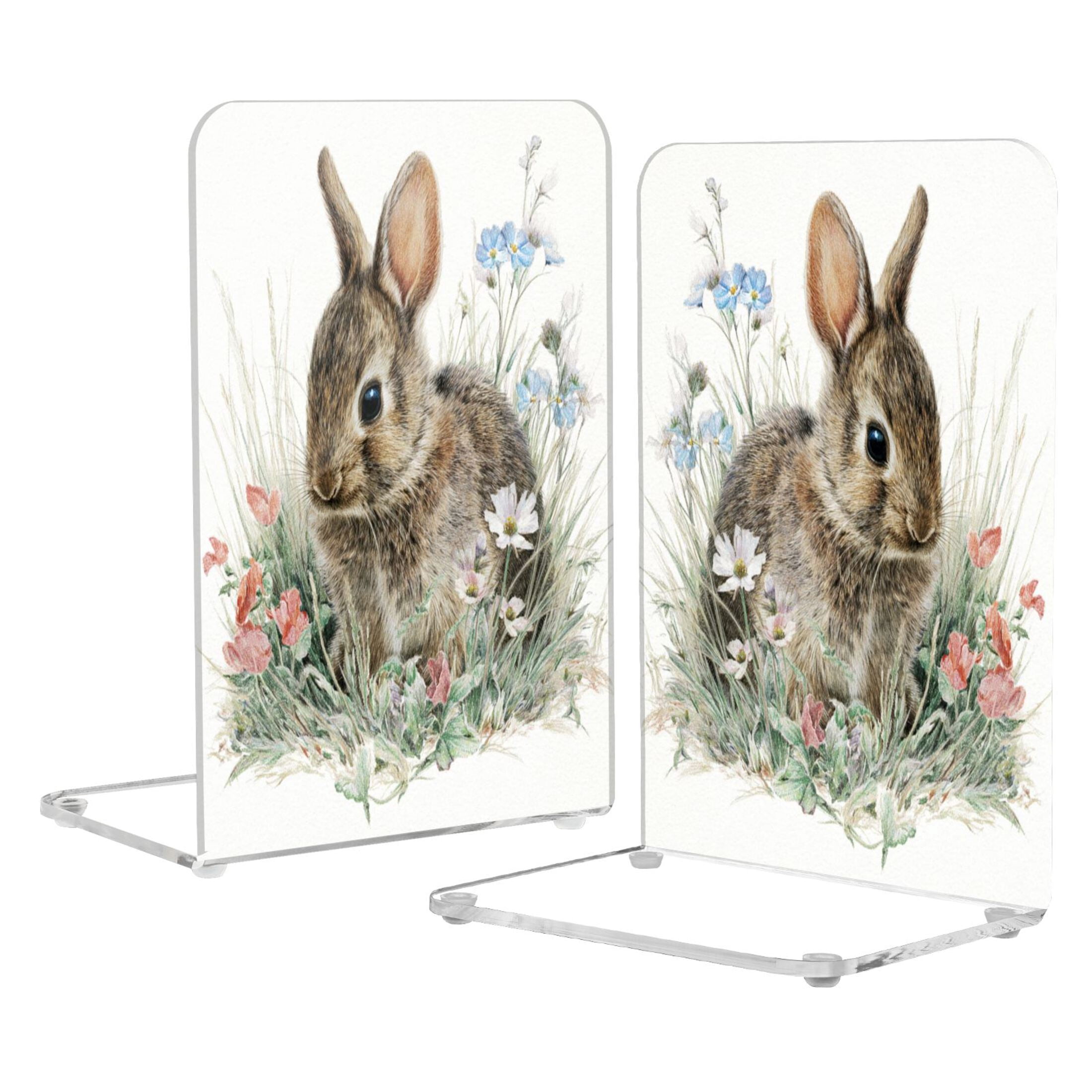 Acrylic Bookends 2 Pairs Decorative Book Stoppers for Home Office Desk ...