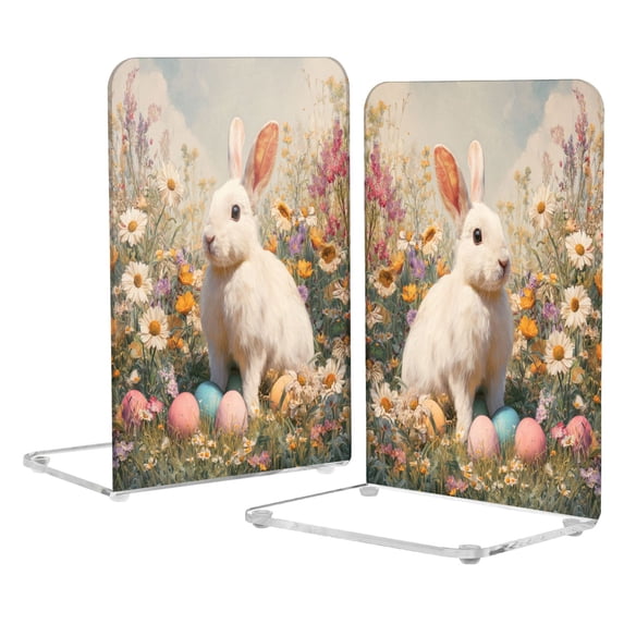 Acrylic Bookends 2 Pairs Decorative Book Stoppers for Home Office Desk ...