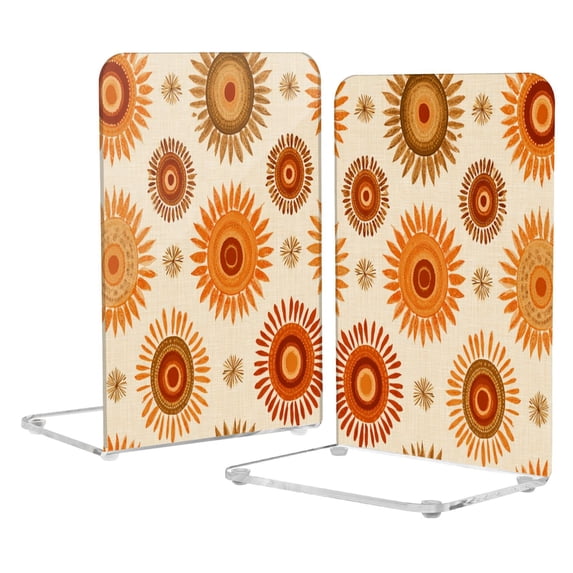 Acrylic Bookends 2 Pairs Decorative Book Stoppers for Home Office Desk ...
