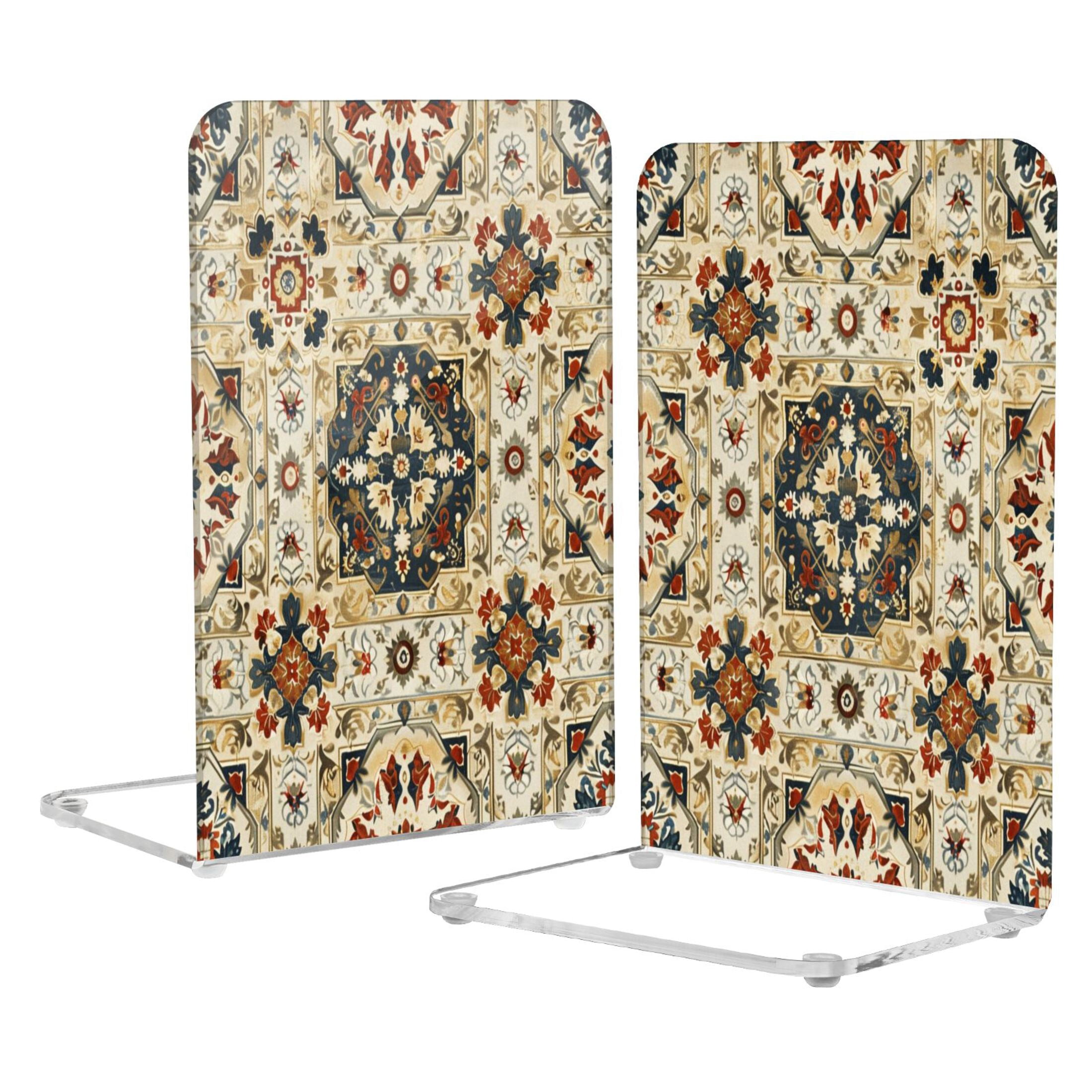 Acrylic Bookends 2 Pairs Decorative Book Stoppers for Home Office Desk ...