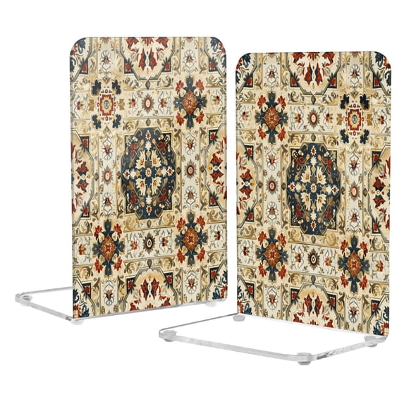 Acrylic Bookends 2 Pairs Decorative Book Stoppers for Home Office Desk ...