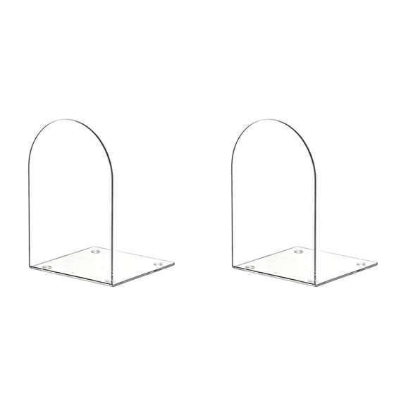 Acrylic Bookends 2 Pcs, Clear Book Ends for Shelves, Transparent Bookend Organizer, Book Holder Stand Decorative, Book Stoppers for Heavy Duty Books, Cd, File, Video Games(A*2)