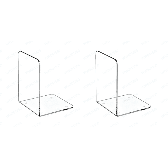 Acrylic Bookends 2PCS, Clear Book Ends for Shelves, L Shape Transparent Bookend Organizer, Book Holder Stand Decorative, Book Stoppers for Heavy Duty Books, Cd, File, Video Games