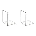 thumbnail image 1 of Acrylic Bookends For Shelves, Clear Non-Slip Book Holder With Mats, Sturdy Desk Stopper For Books And Vinyl Records, Transparent Design (Multicolor ,2pcs), 1 of 5
