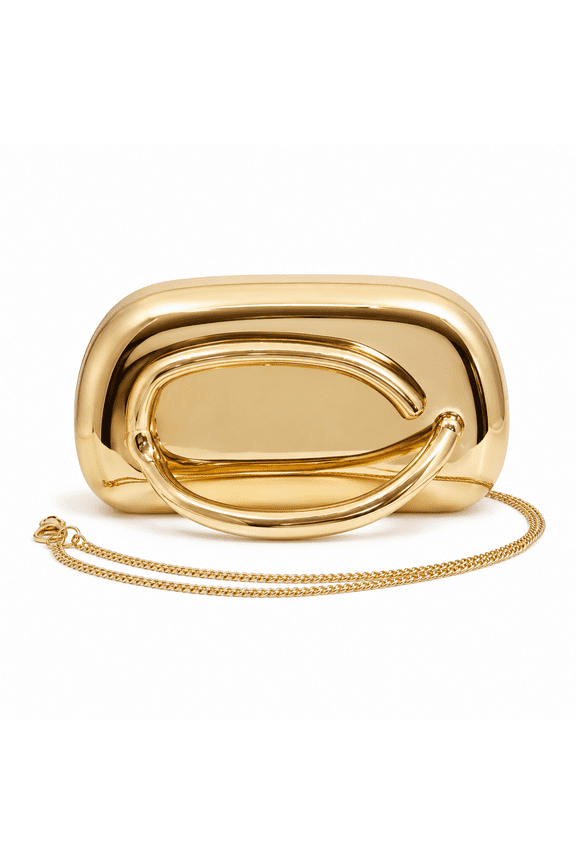 Acrylic Box Clutch for Women, Round Hard Shell Handbag with Metal Handle, Convertible Handheld Shoulder Evening Bag for Party, Wedding, Formal Events, 7.9 x 2.2 x 4.3 in