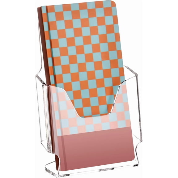 Acrylic Brochure Holder 4x9inch,Clear Countertop Display Stand,Pamphlet for Trifold 4 Inch Flyers,Booklets,Menu,Leaflets,Photocards Office,Home,Store,1 Pack,A6