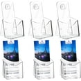 thumbnail image 1 of Acrylic Brochure Holder, 6 Pack Plastic Trifold 4 Inches Wide Pamphlet Holder Wall Mount/Countertop Organizer for Display Flyer, Booklet, Document, Literature, 1 of 6