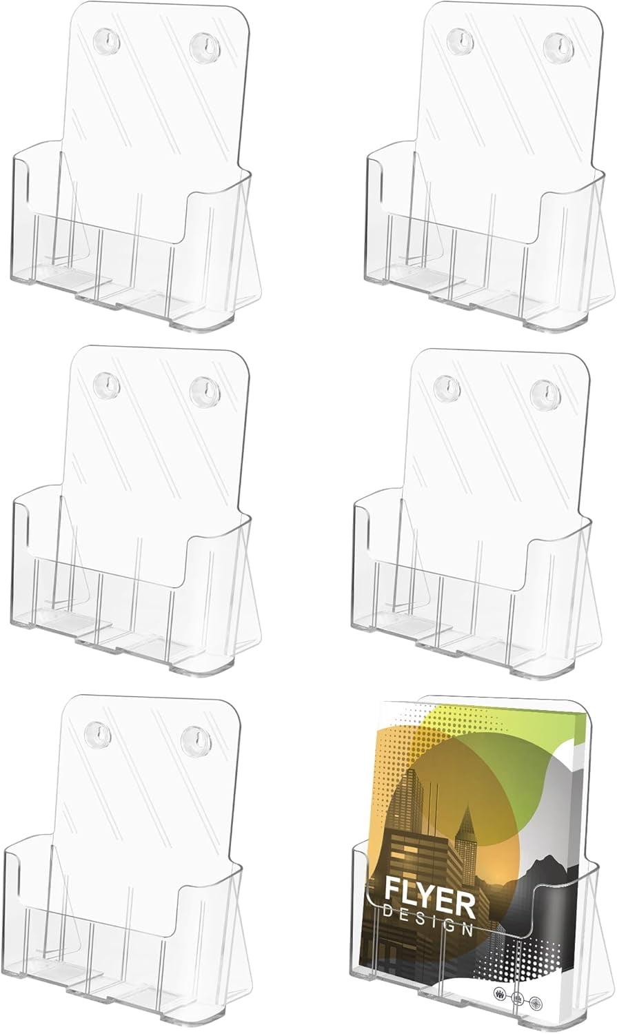 Acrylic Brochure Holder, 4 Packs Brochure Holder 8.5 X 11, Flyer Holder Business Clear Brochure Display Stand Pamphlet Paper Literature Document Magazi - View #3