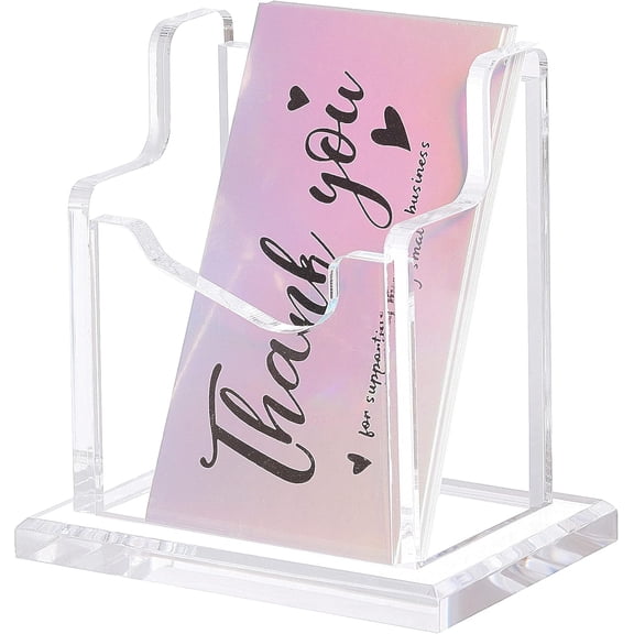 Acrylic Brochure Holder Business Card Literature Clear Magazine Pamphlet Display Stand Booklet Desk Mount Trifold Countertop Organizer for Office School Store Exhibition (1 Tier 1 Slot)