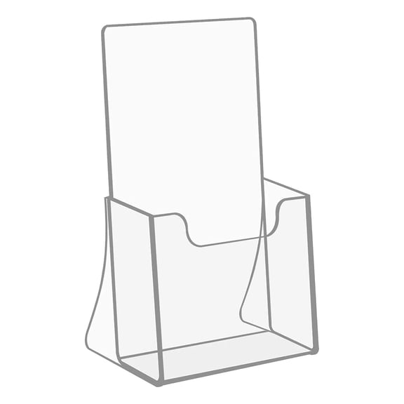 Acrylic Brochure Holder with Slanted Back, Clear Flyer Pamphlet Display Stand for Countertop, Tabletop Menu Literature Organizer for Restaurant Office Lobby Reception, A Desktop Menu Display Box