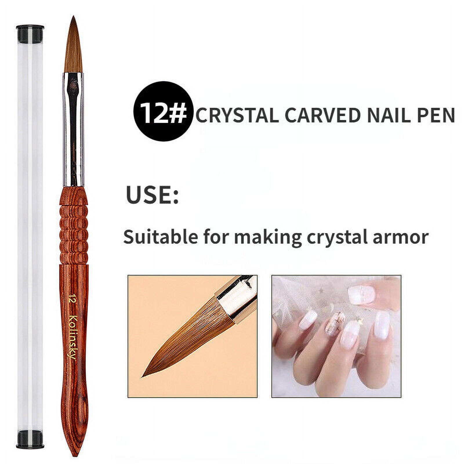 Acrylic Brush Sizes 4-14 Red Wood Handle Nail Art Design Brush NEW Kolinsky Nail