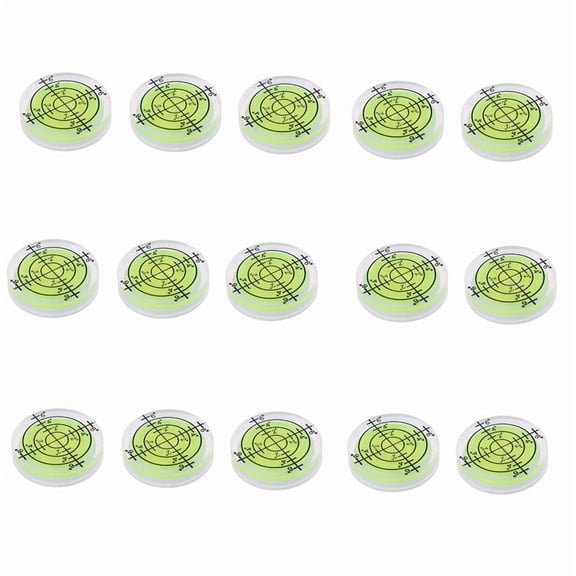 Acrylic Bubble Level 32 mm x 7 mm (1.26 x 0.28 in), Precision Level for Measuring & Layout – , 20°–30° Accuracy, 15-Piece Set(green)