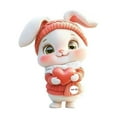 thumbnail image 1 of Acrylic Bunny Pendant – Cute Rabbit Keychain with Heart Design for Valentine’s Day & Easter, Car Mirror Charm, Backpack Ornament or Gift Accessory, 1 of 5