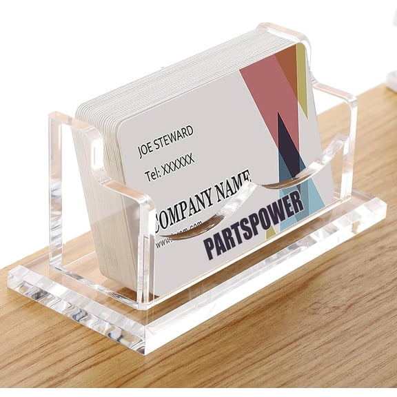 Acrylic Business Card Holder for Desk, Horizontal Clear Business Name Card Display Stand, Desk Accessory Business Name Card Organizer (Horizontal, 1-Slot)