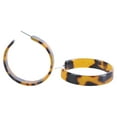 thumbnail image 1 of Acrylic C-shaped Hoop Earring Korean Retro Leopard Print Round Hoop Earrings Jewelry Accs for Women Men Daily Wear, 1 of 8