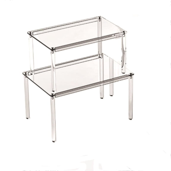 Acrylic Cabinet Organizer Shelf, Stackable Kitchen Counter Shelves for Spice Rack and Countertop Organizers, Clear Storage Organization for Bathroom Desk, Display Shelf for Home