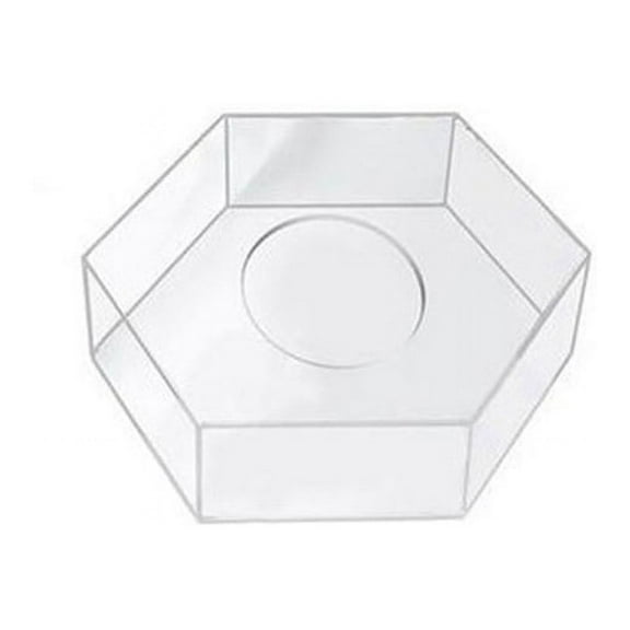 Acrylic Cake Display Board Hexagonal Cake Tray DIY Cake Refillable Board Base Clear Cake Stand Decor Tools 15X15X10CM