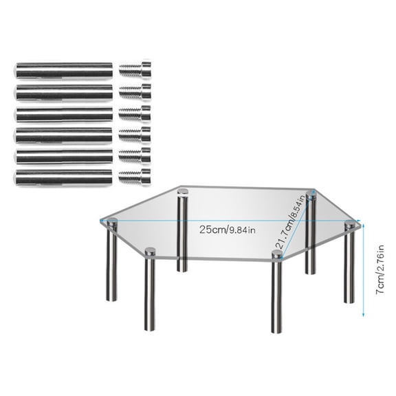 Acrylic Cake Display Board hexagon Cake Edge Smoother Tray Dessert Display Shelf