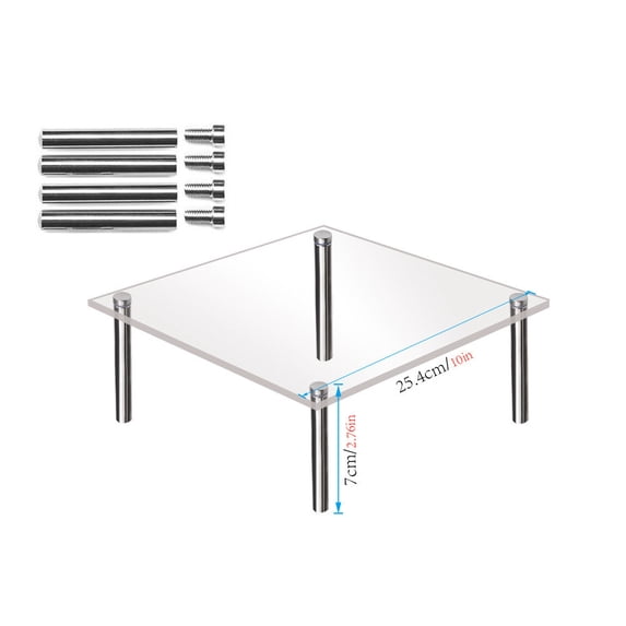 Acrylic Cake Display Rack, Transparent Acrylic, Metal, Elegant Square Design, Dessert Tower for Engagement, Birthday, Thanksgiving, Table Placement