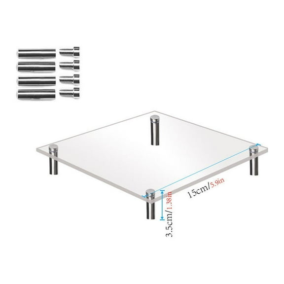 Acrylic Cake Display Stand with Metal Column - Transparent Cupcake Rack for Dessert Table - Square Tiered Pastry Stand for Wedding Birthday Party - Acrylic Dessert Tower for Home Kitchen or Bakery