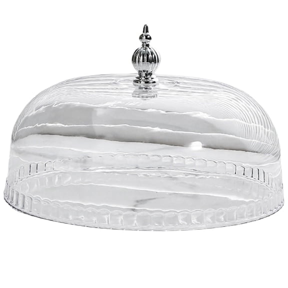 Acrylic Cake Dome Cover with Handle, Robust Round Plastic Cake Stand Topper, Dust Proof Display Lid for Desserts Cupcakes, 9X9In, 1Pcs (Clear4)