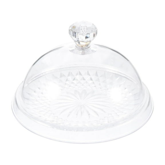 Acrylic Cake Plate with Dome,8.27-Inch,1 PCs, Plastic Cake Stand with Cover, Serving Platter with Lid, BPA-Free and Shatter-Proof, Snack Serving Tray for Display, Party, Entertaining, and Wedding