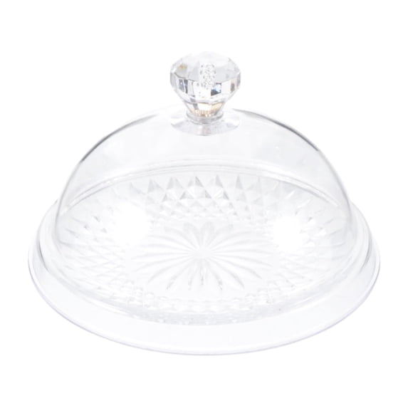 Acrylic Cake Stand with Dome Lid, Clear Plate Carrier with Diamond ...
