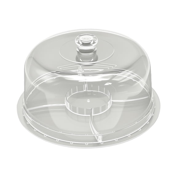 Acrylic Cake Stand with Dome Lid, 6-in-1 Multifunctional Serving Platter Punch Bowl, 12.2 Inch Dessert Display Cake Plate for Parties