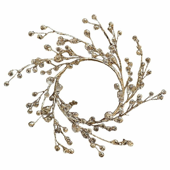 Acrylic Candle Holder Wreath, Carved Droplet Design, Transparent Decor for Tabletop or Wall, L Size