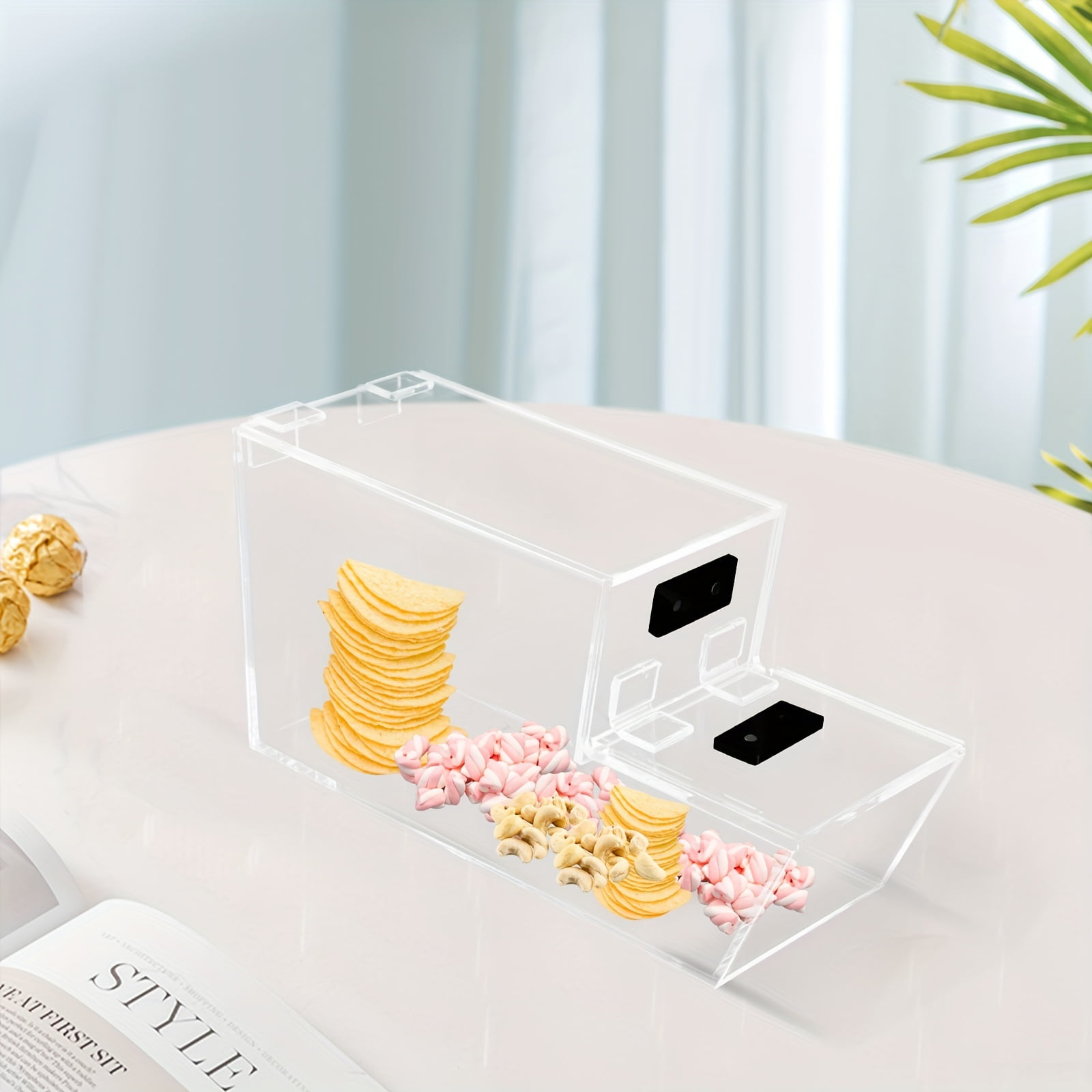 Acrylic Candy Box Stackable Candy Dispenser Box Clear Candy Display Bin