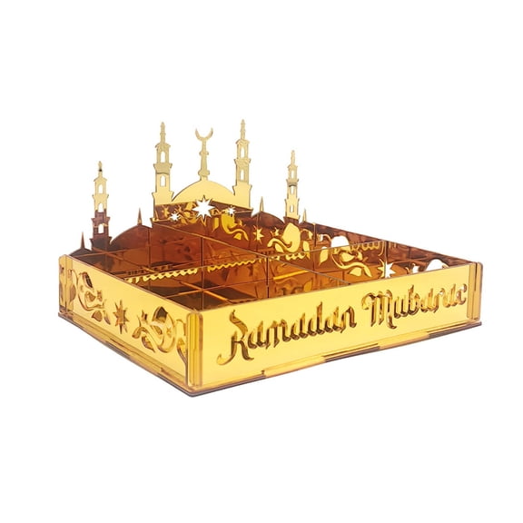 Acrylic Candy Snack Dessert Storage Jar with Lid Versatile Organizer for Home Kitchen Gift Gold 20X15X11CM