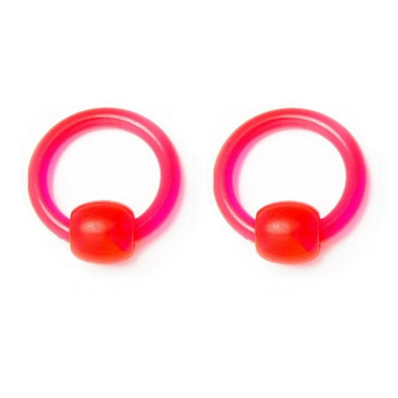 Acrylic Captive Rings - 6 Colors - 4 Sizes - Sold as Pairs
