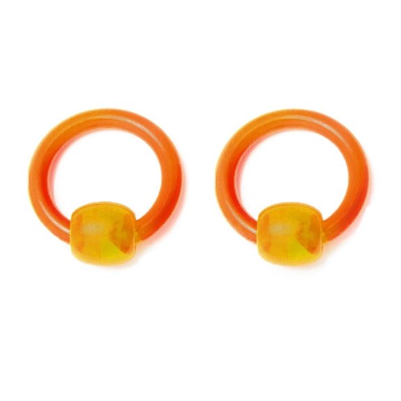 Acrylic Captive Rings - 6 Colors - 4 Sizes - Sold as Pairs