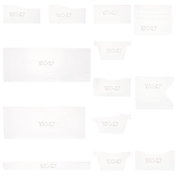 Acrylic Card Bag Templates Card Holder Template Leathercraft Tool Clear 49~222x19.5~234x2mm 13pcs/set for DIY
